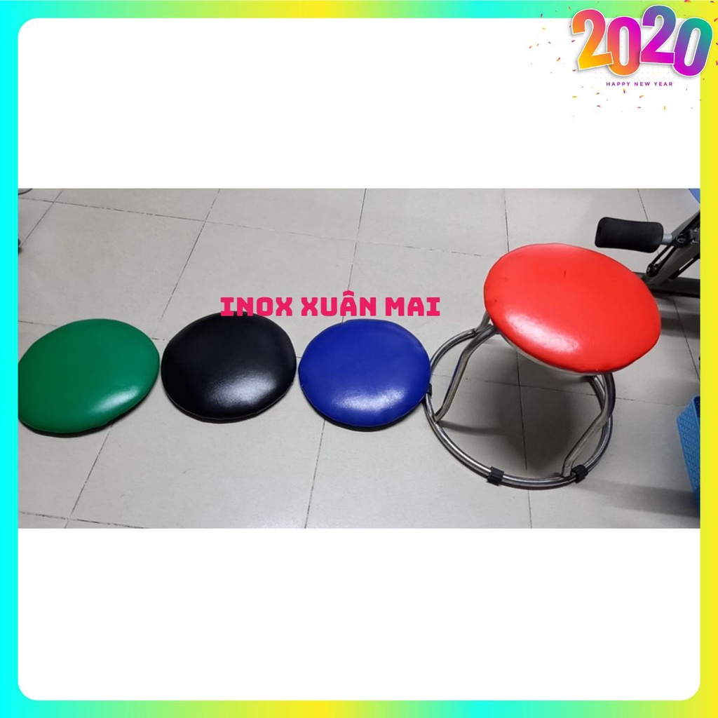 Nệm ghế inox màu xanh biển , xanh lá , đỏ , đen