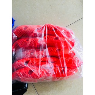Combo 10 đôi dép tổ ong màu đỏ - xanh lá