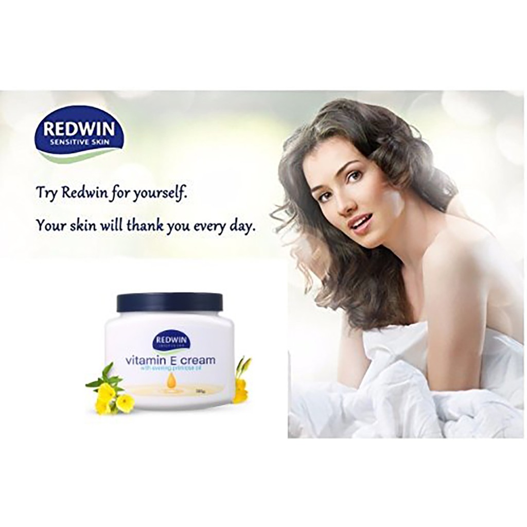 Kem dưỡng da mềm mịn vitamin E bôi REDWIN Úc 300g cho khô và da nứt nẻ