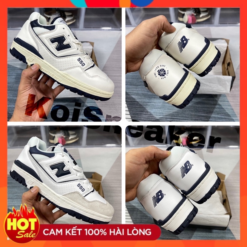 Giày Vintage NB 550 Navy Bản colab và Bản thường mũi da lộn || Full box ảnh thật
