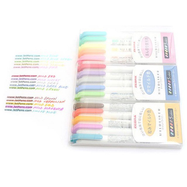 Set 5 bút đánh dấu hai đầu Zebra Mildliner