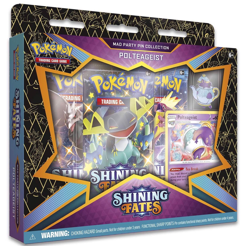 Hộp 3 gói thẻ bài Pokemon TCG Shining Fates Mad Party Pin Collection