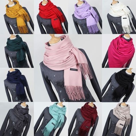 Khăn Quàng Cổ Nữ Jussy Fashion Chất Khăn Choàng Cổ Len Cashmere Dày Mịn Nhiều Màu Hot Trend KT 68x200cm