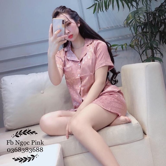 Bộ pijama lụa kèm ảnh thật