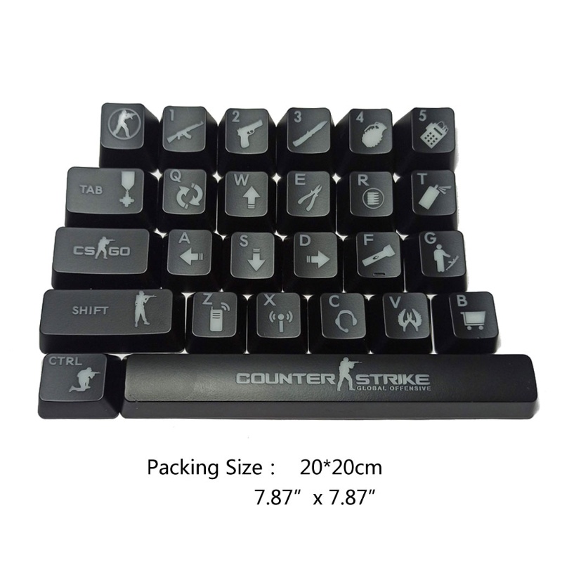 inter CS go Game 26 keys ABS Shot Backlit Backlighting Shine Translucent OEM Keycaps for Mechanical Keyboard CS go Keycap