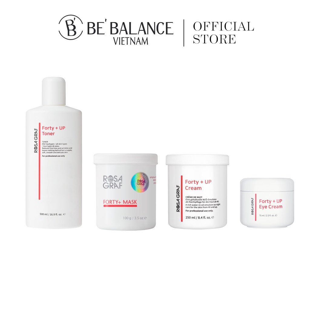 Be'Balance Bộ 4 sản phẩm chăm sóc da Rosa Graf Forty Plus Up (75ml - 500ml)