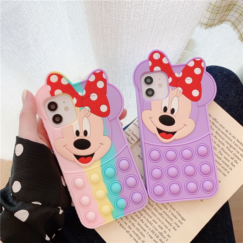 Minnie 3D Soft Silicone Shockproof Soft Case for iPhone 12 Pro Max iP11 X Xr 6 7 8 Plus Xs Max | BigBuy360 - bigbuy360.vn