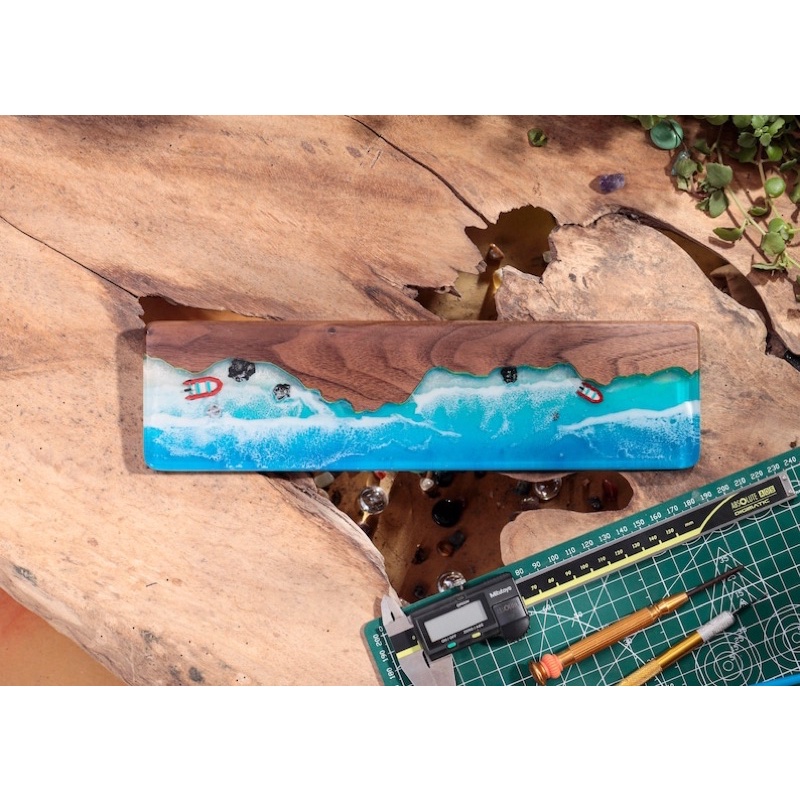 Kê tay bàn phím Gỗ + resin .wrist rest resin