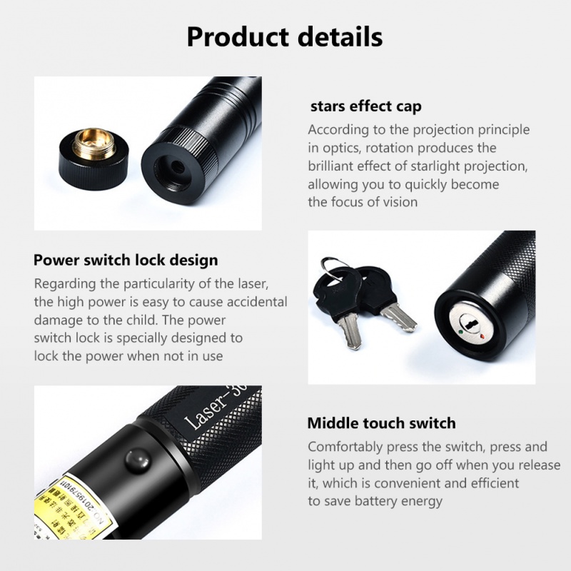 Đèn laser Xanh Lá Năng Lượng Cao 532nm 10000m 303 Lazer SD