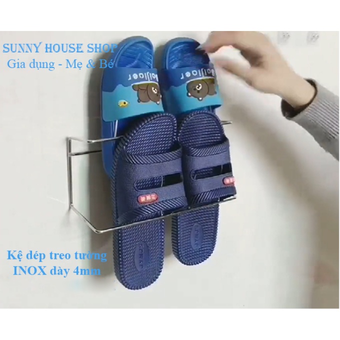 Kệ INOX treo giày dép, Giá treo INOX dày 4 ly dán tường cao cấp