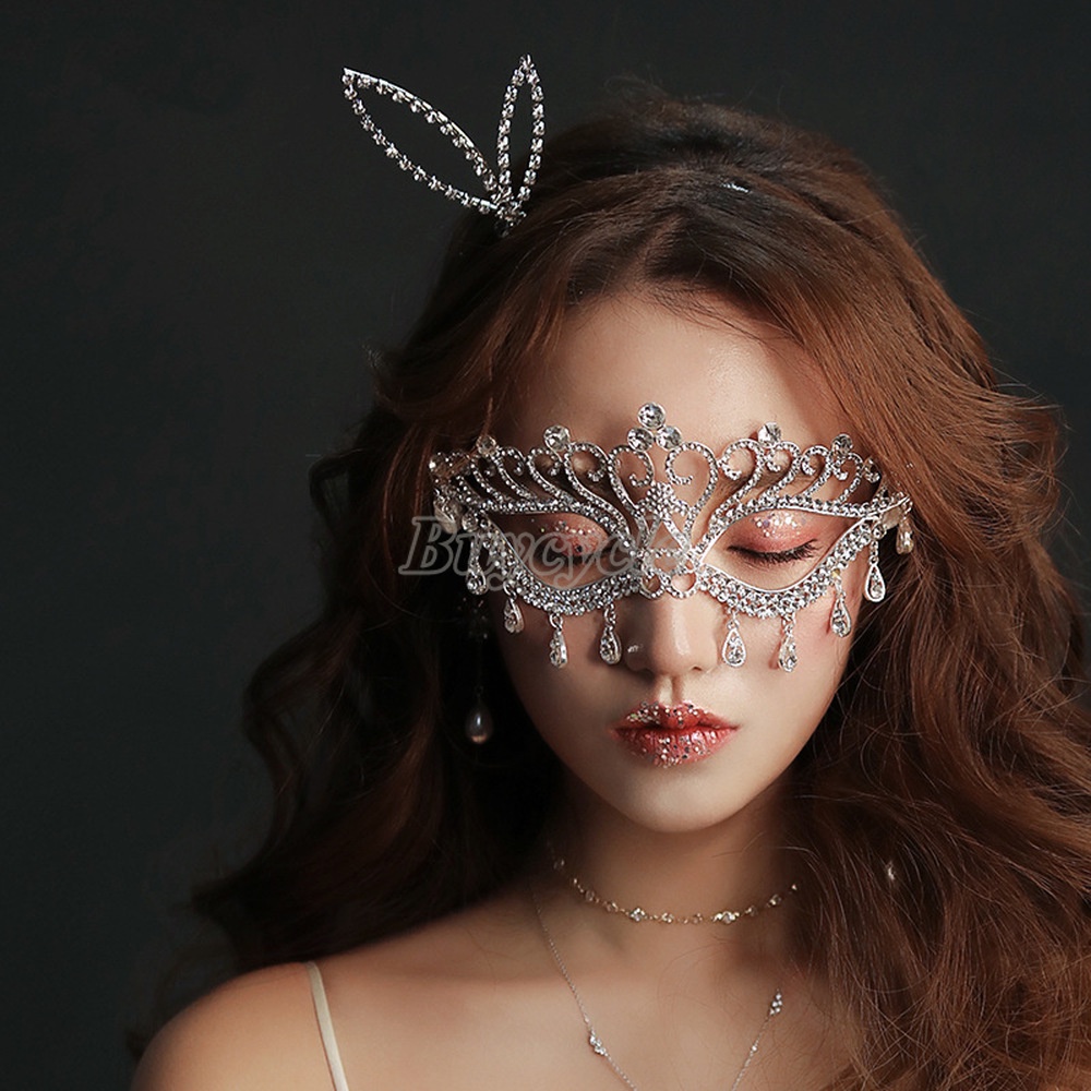 Mặt Nạ Pha Lê Thiết Kế Tua Rua Thời Trang