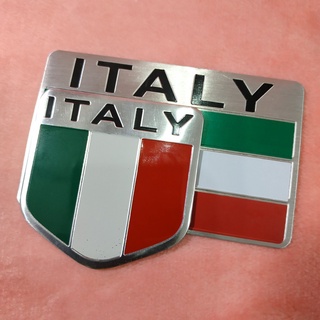 Tem nhôm - logo hình lá cờ nước ý italy trang trí xe