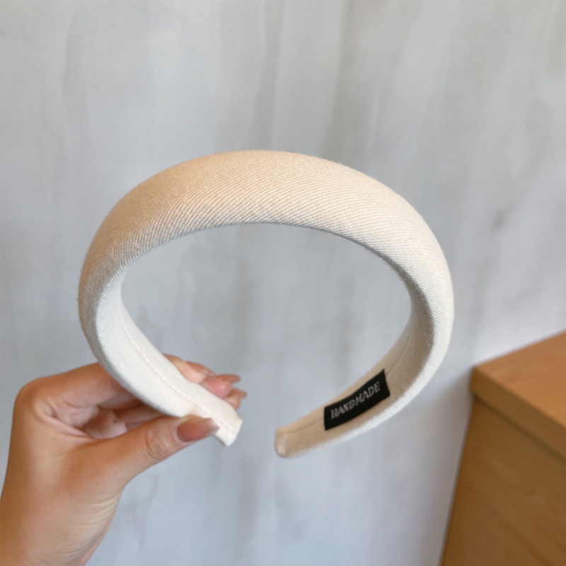 Băng Đô Cài Tóc Dày Dặn Màu Cà Phê Sữa Hồng Màu Trơn Đơn Giản Phong Cách Hàn Quốc Cho Nữ