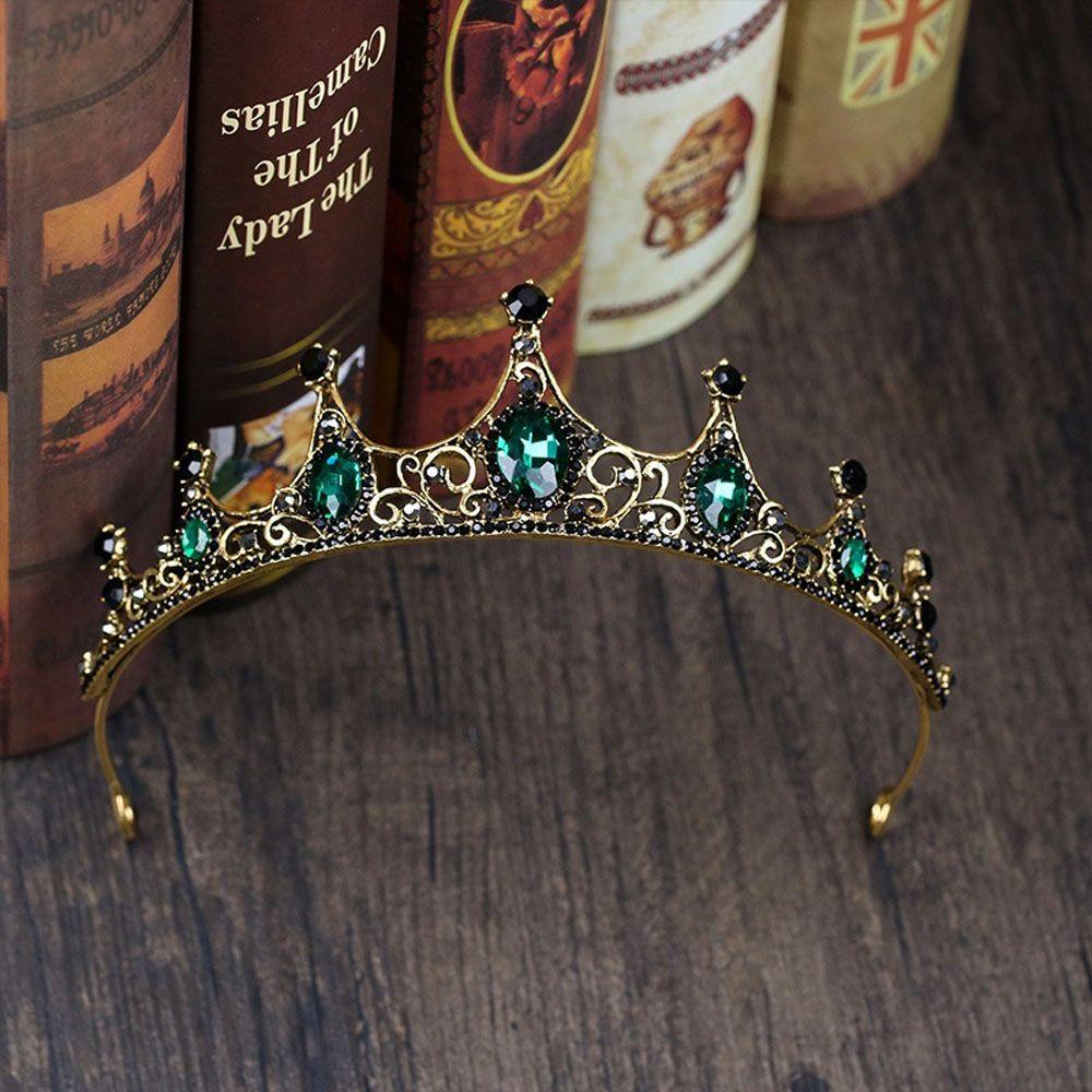Cài Tóc Cô Dâu Đính Đá Baroque Sang Trọng|Vương Miện Đội Đầu Kiểu Dáng Dễ Thương Xinh Xắn