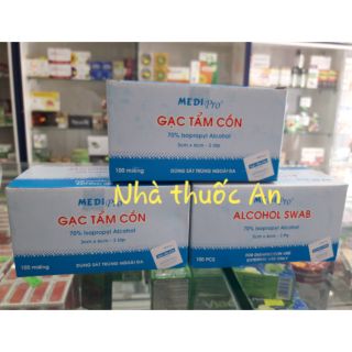 Gạc tẩm cồn 70% hộp 100 miếng