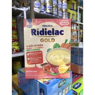 [MẪU MỚI] Bột ăn dặm Vinamilk Ridielac Gold 4 Vị Mặn - Hộp giấy 200g