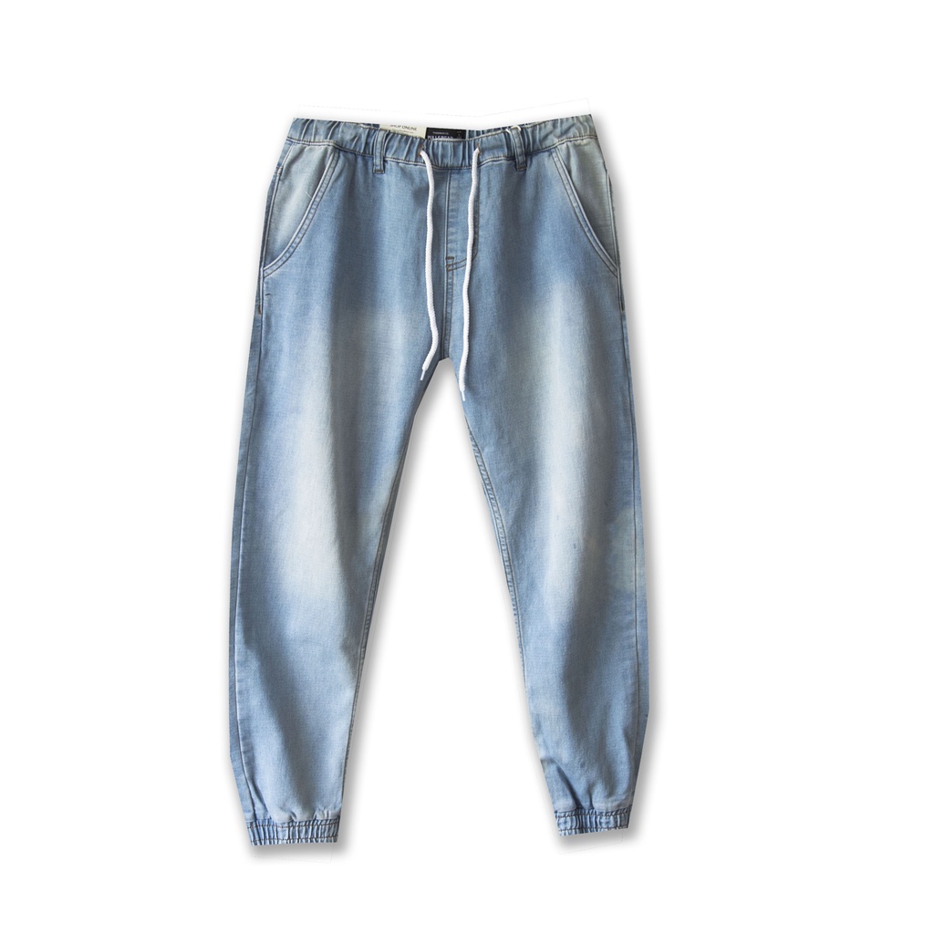 Quần jogger Jean nam co giãn bo gấu năng động Vnline - QJGPB