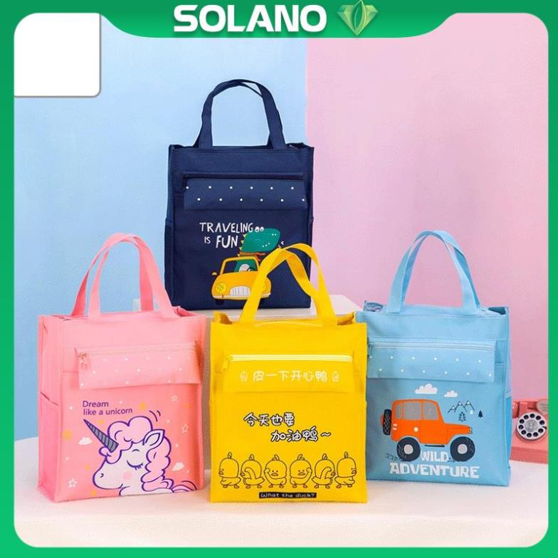 Túi vải đi học SOLANO túi xách đi học thêm chống nước họa tiết hoạt hình dễ thương FB-001420