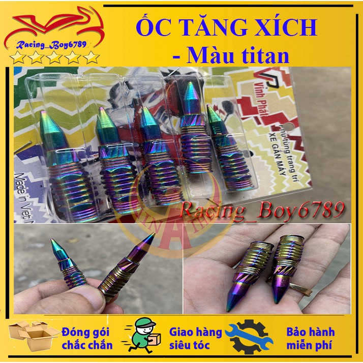 Giá 1 ốc_Ốc tăng xích, chụp tăng sên titan 7 màu