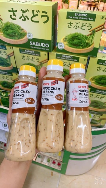 Combo 10 chai nước chấm mè ra kewpie 180ml chính hãng chấm rong nho