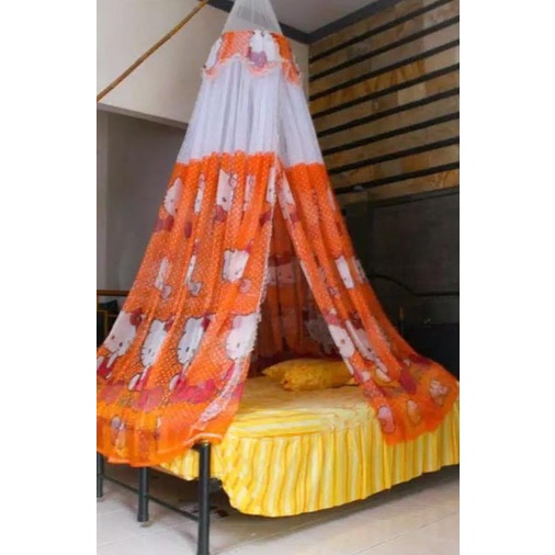 Mùng Treo Chống Muỗi Hình Tròn In Hình Hello Kitty Jumbo