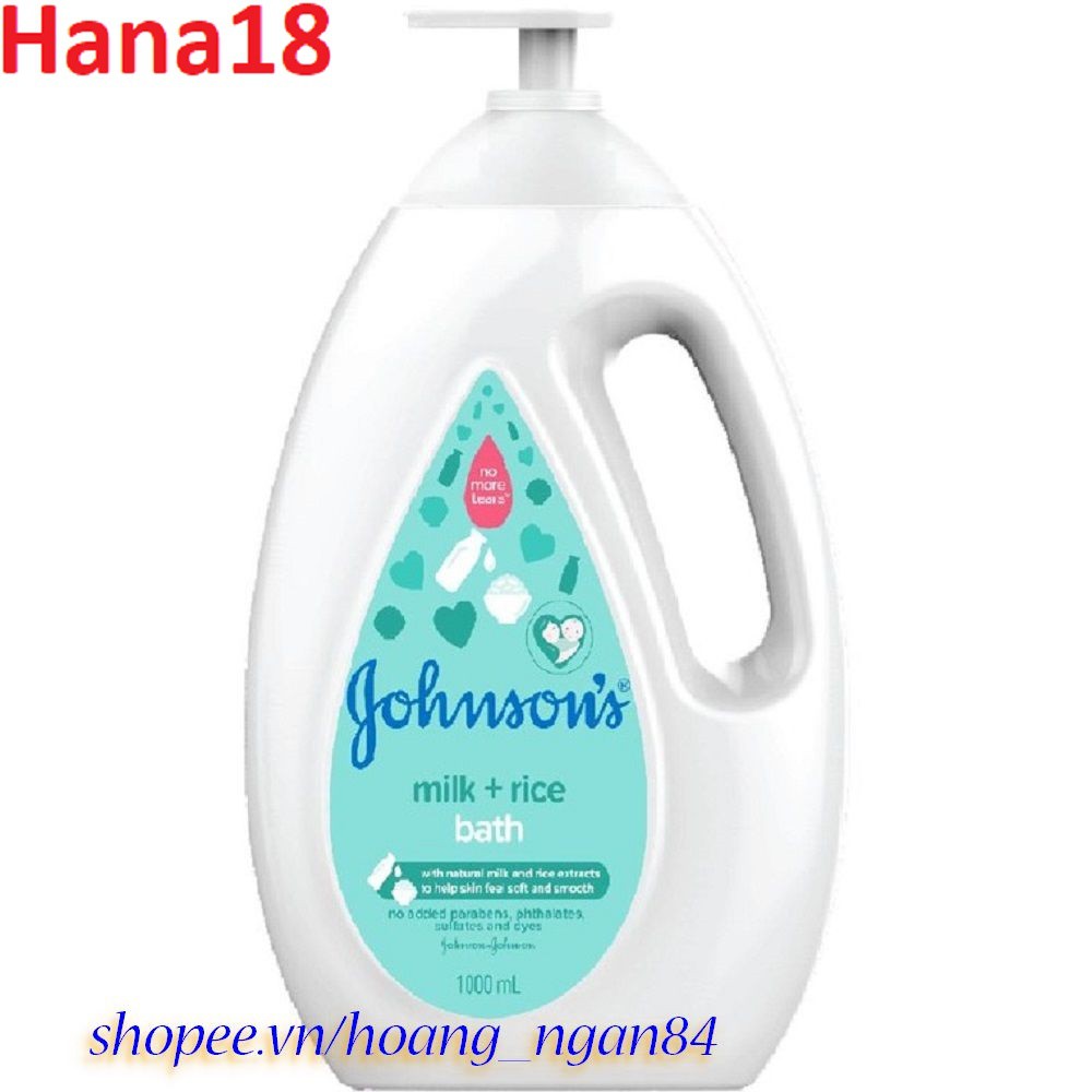 Sữa Tắm 1000ml (1 Lít) Johnson's Baby Chứa Sữa Và Gạo Chính Hãng.