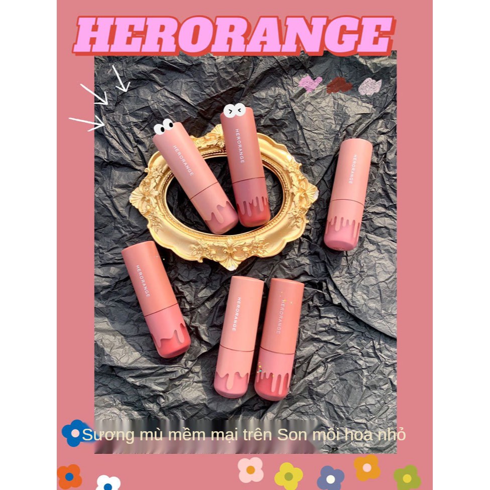 (Hàng Mới Về) Son Kem Lì HERORANGE Dưỡng Ẩm Không Phai Chống Thấm Nước son nội địa trung Son Môi thế giới skinfood mĩ phẩm nội địa trung | BigBuy360 - bigbuy360.vn