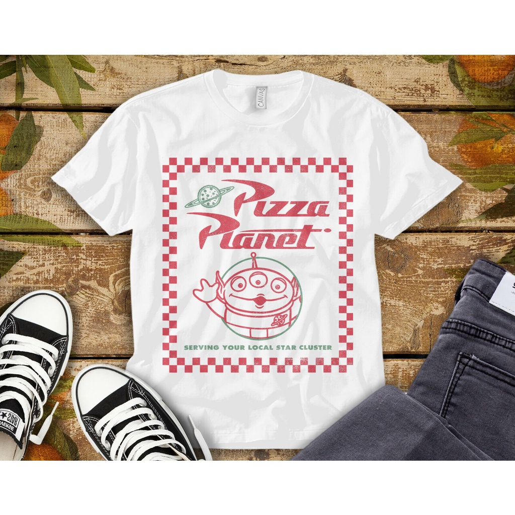 Disney Toy Story Alien Pizza Planet Box Art Unisex Áo thun người lớn