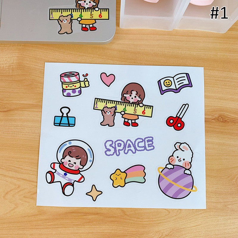 Sticker Dán Trang Trí Sổ Tay DIY Xinh Xắn Đáng Yêu