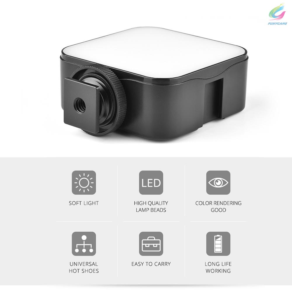 Đèn trợ sáng Yelangu Led01 6500k 5W cỡ nhỏ điều chỉnh độ sáng cho máy ảnh Canon Nikon Sony Dslr