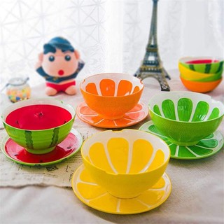 Bát đĩa hoa quả trái cây - gốm bơ - b11
