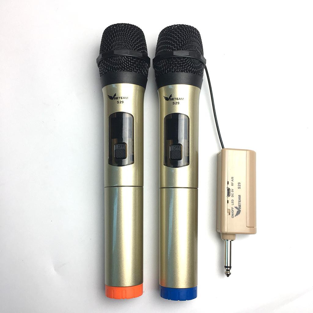 Bộ 2 micro karaoke không dây Zansong S28 kết nối UHF cho loa kéo - Hỗ trợ các thiết bị có jack cắm 3.5mm và 6.5mm