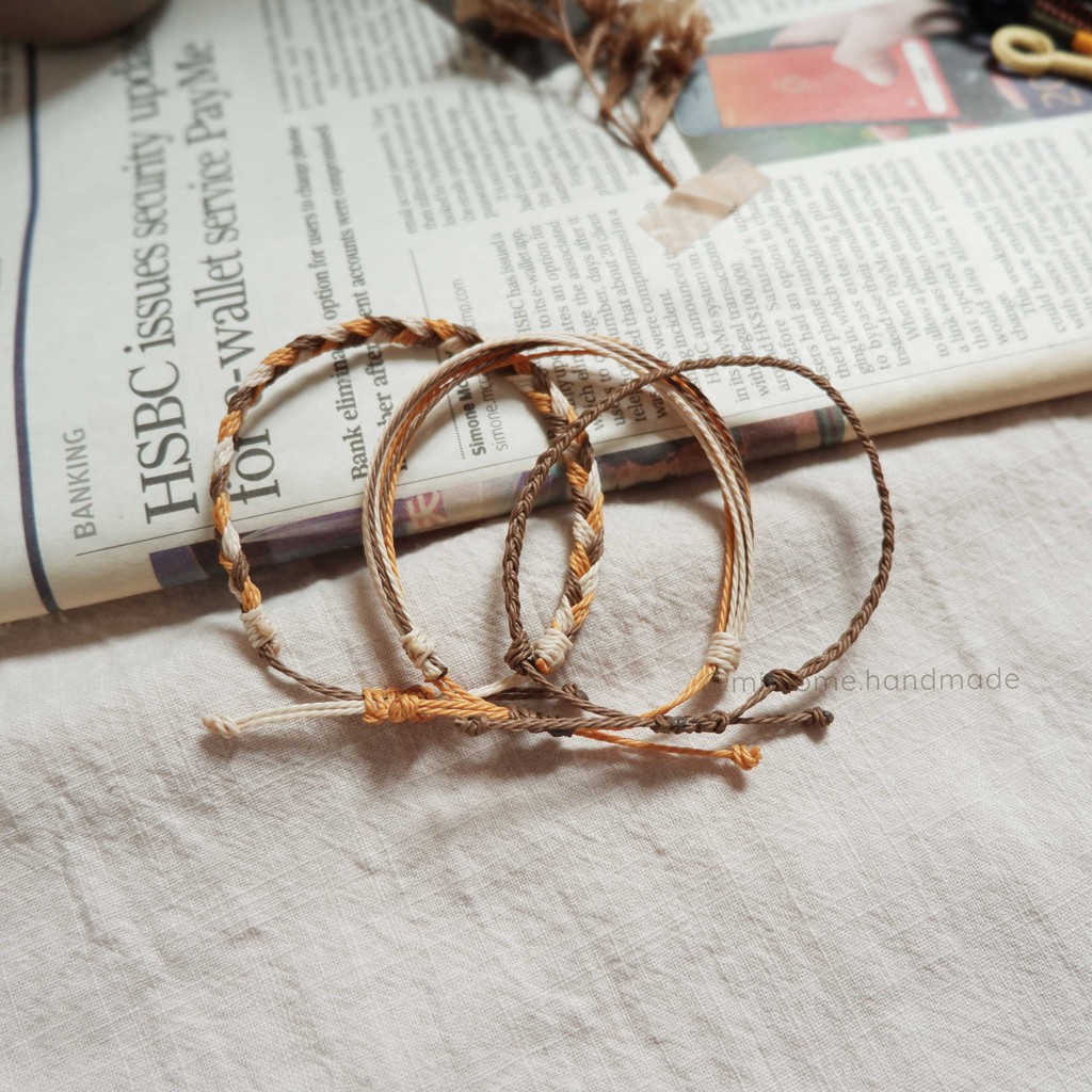 Set vòng waterproof phối màu nâu vàng kem