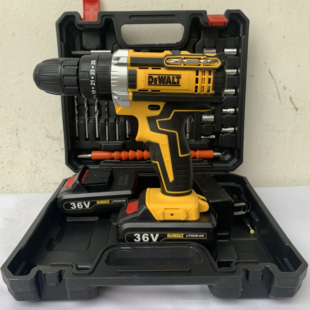 Máy khoan bắt vít dùng pin 36V DEWALT  3 chức năng, 100% lõi đồng KÈM bộ phụ kiện 24 chi tiết