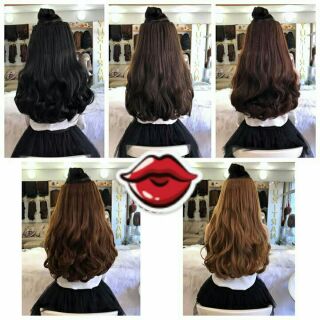 Tóc kẹp phím xoăn đui tầng hình thật đủ màu