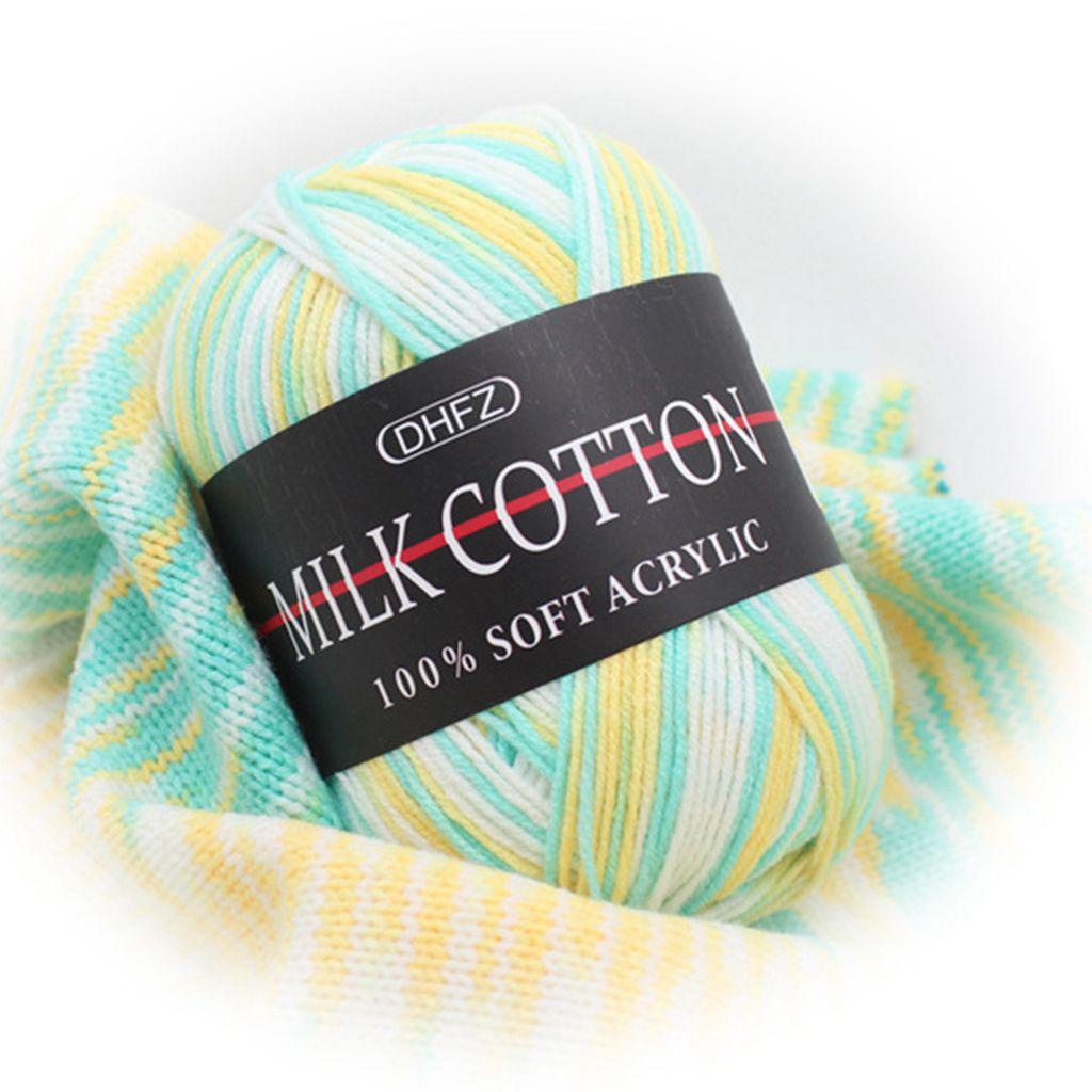 Cuộn Chỉ Cotton Sữa 50g Dùng Đan Khăn Choàng DIY