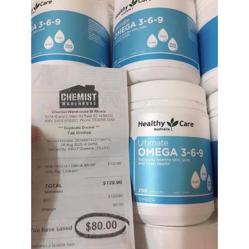 Omega 3 6 9 Healthy Care Ultimate Của Úc (200 Viên)