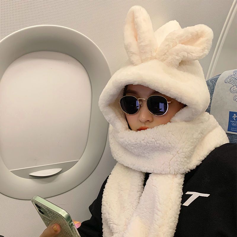 Mới Nhất Mũ Len Lông Cừu Ấm Áp Gắn Tai Thỏ Dễ Thương Phong Cách Nhật Bản