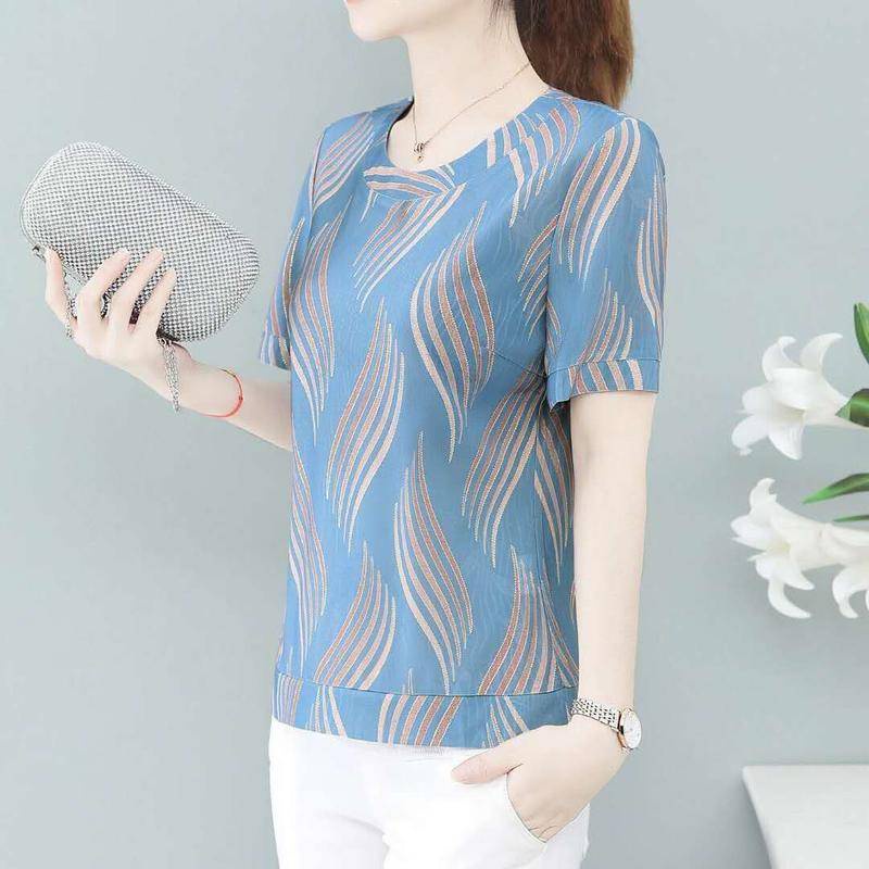 Áo Thun Lụa Lạnh Plus Size Tay Ngắn Đơn Giản Trẻ Trung Dành Cho Nữ