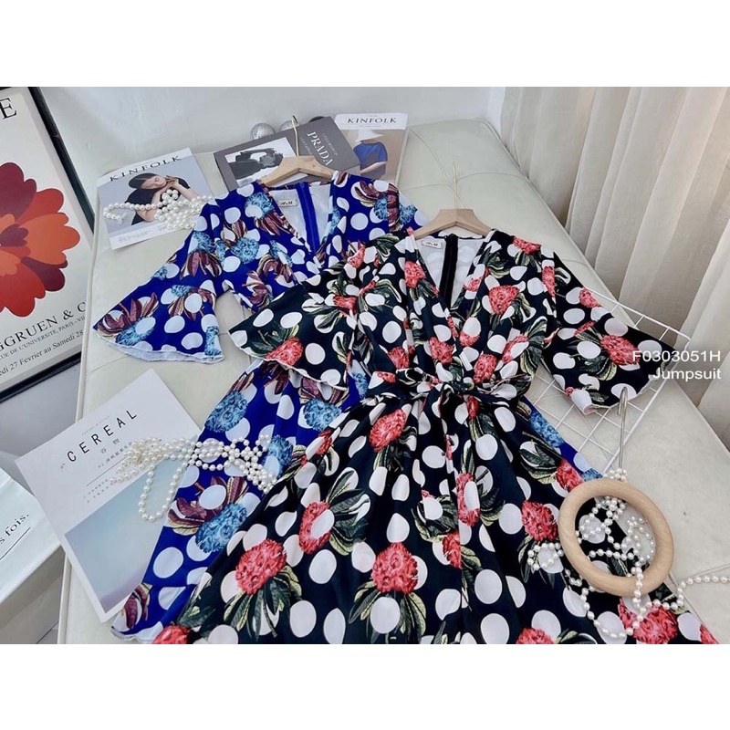 Jumpsuits chấm bi to