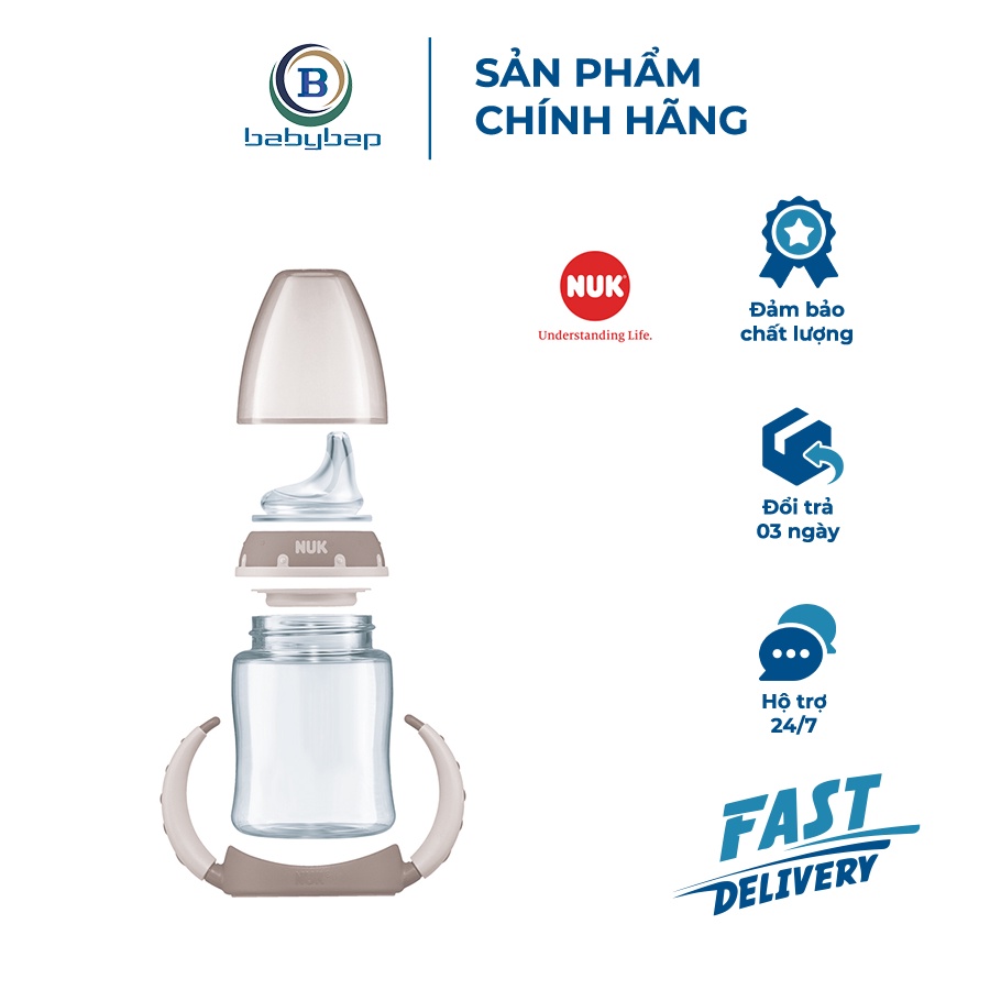 Bình Tập Uống NUK PP 150ml Đầu Hút Silicone Y Tế Mềm, Độ Bền Tốt