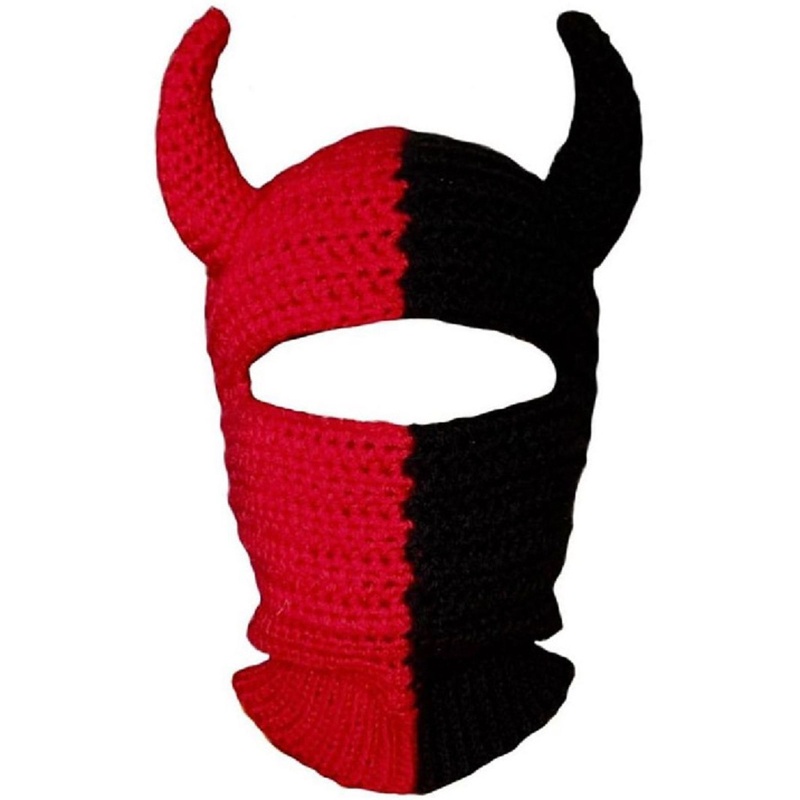 ✿ Mũ Len Balaclava Dệt Kim Có Sừng Mới Lạ Cho Lễ Hội