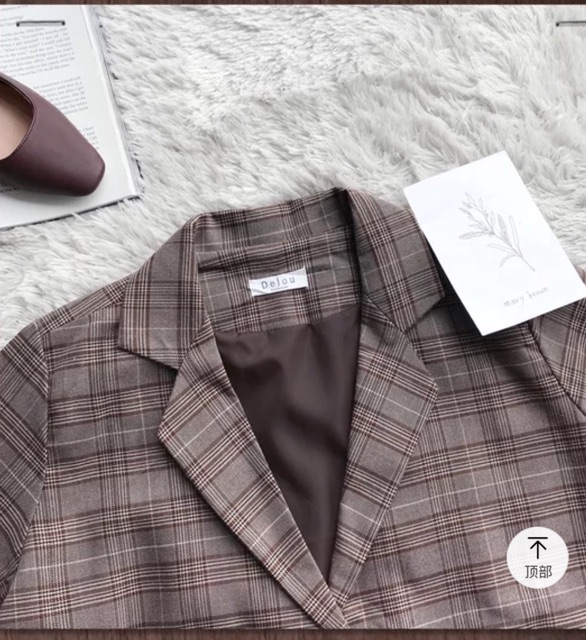 [Hàng có sẵn]Set áo Blazer chân váy kẻ nữ (có ảnh thật) | BigBuy360 - bigbuy360.vn