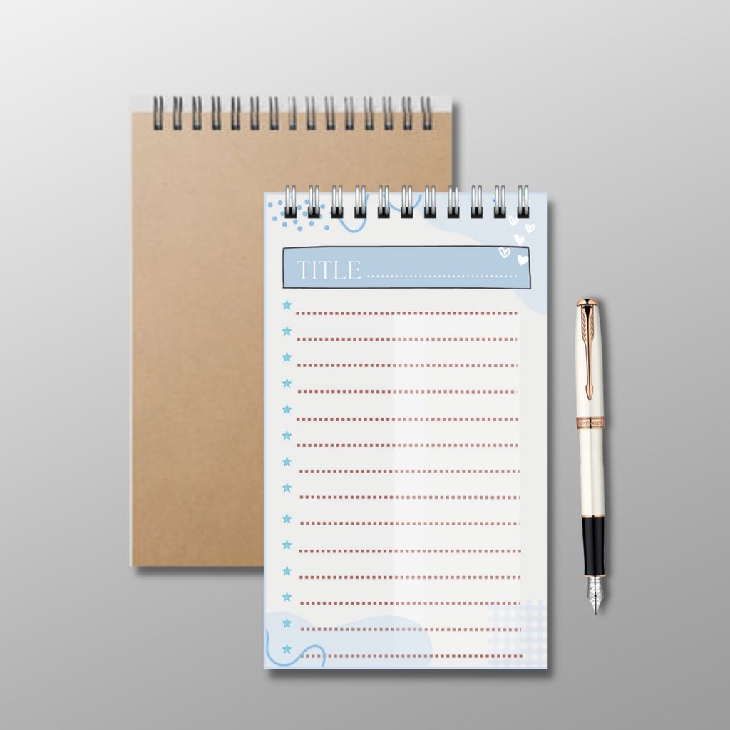 Sổ tay ghi chép từ vựng, lập kế hoạch lịch trình tiện lợi, có thể xé rời size 14.5x10cm blue