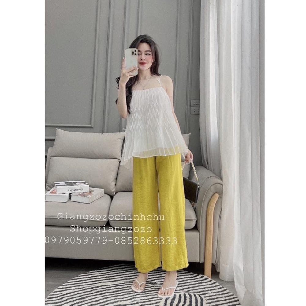 Quần ống rộng nữ dài chất đũi mềm mát nhẹ nhàng nhiều màu mặc đi chơi đi biển đều xinh - Ruby design