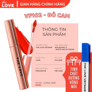 [Deal sốc] Son Lì THE LOVE Đỏ Cam Mịn lì Chính Hãng 4ml