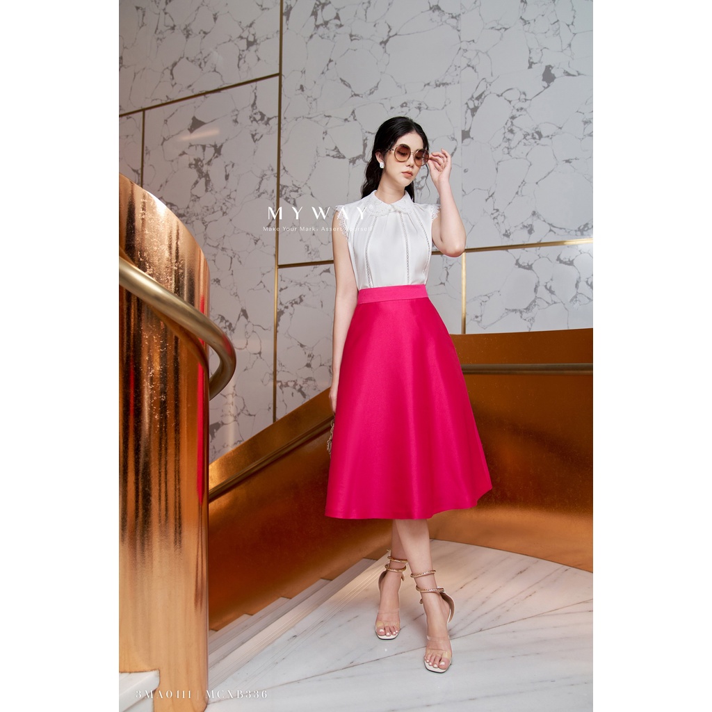 Áo Sơ Mi Nữ MY WAY Không Tay Phối Ren Sang Trọng 3MA0411