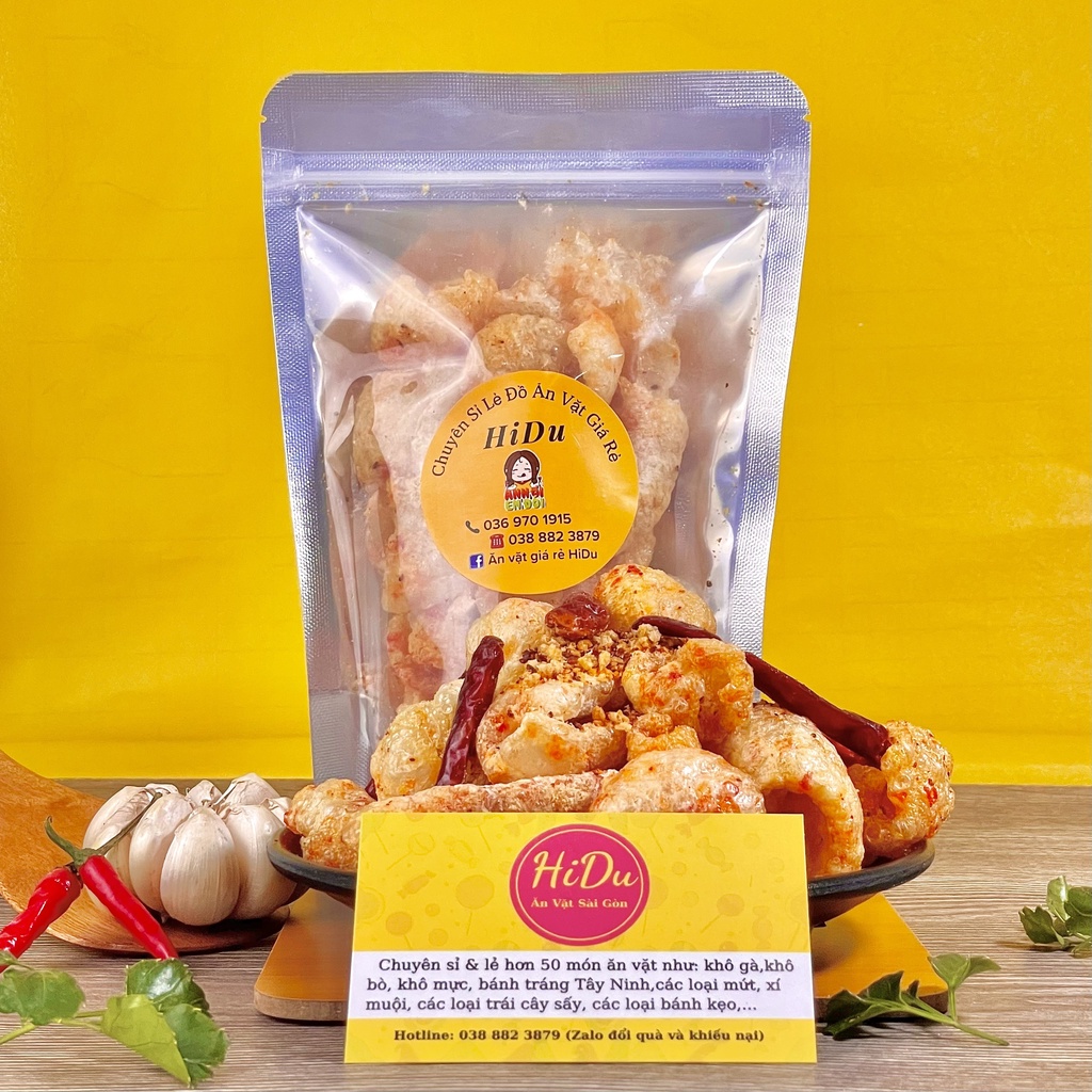 Da heo chiên giòn cháy tỏi HiDu 80gr