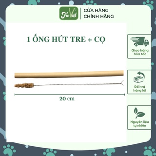 Set 1 ống hút tre kích thước 8-10 mm + 1 cọ rửa