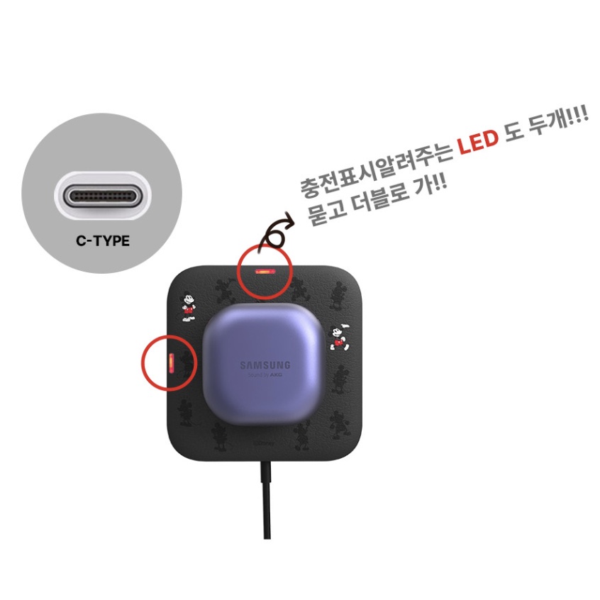 Đế Sạc Không Dây Dạng Lật Phong Cách Disney Cho 4 Samsung Bambi Chip And Dale Galaxy Z Flip3 Flip 4 Samsung Bambi Chip Và Dale Chip Màu Đen Đỏ Hồng Tím
